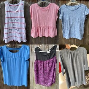 Lot of 6 size small women’s Loft tops